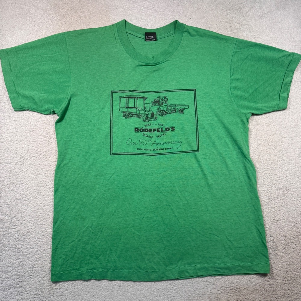 Vintage Screen Stars Tee XL Rodefeld Auto Parts Paper Thin Single Stitch USA